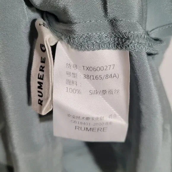 Women's 100% Silk Size M Short Sleeve Top Shirt Raw Collar Hem Design SBK115 - Picture 5 of 6